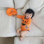 【66-90cm】ロンパース ベビー 可愛い かぼちゃ ハロウィン