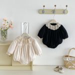 【66-90cm】長袖ロンパース ベビー 可愛い襟 お出かけに - 画像 (8)