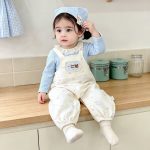 【73-100cm】サロペットorシャツ ベビー 可愛い ベージュ - 画像 (5)