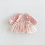 【66-90cm】ロンパース ベビー ローズ ドット チュール - 画像 (7)