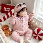 【66-90cm】ロンパース ベビー レース襟 蝶結び - 画像 (10)