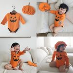 【66-90cm】ロンパース ベビー 可愛い かぼちゃ ハロウィン - 画像 (7)