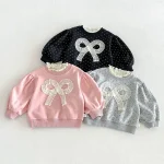 【80-130cm】セットアップ 女の子 リボン ドット - 画像 (3)