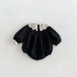 【66-90cm】長袖ロンパース ベビー 可愛い襟 お出かけに - 画像 (7)