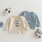 【73-120cm】長袖Tシャツ キッズ 犬柄 ワッペン ゆったり - 画像 (6)
