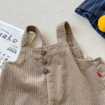 【80-130cm】ワイドサロペット 女の子 ワークテイスト 無地 - 画像 (4)