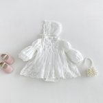 【66-90cm】ロンパース&帽子 ベビー レース リボン - 画像 (2)