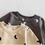 【66-90cm】長袖ロンパース ベビー ムーン柄 シンプル - 画像 (13)