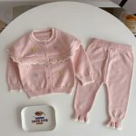 【66-90cm】セットアップ ベビー 暖かい 蝶結び - 画像 (9)