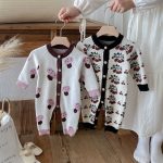 【66-90cm】ロンパース ベビー ニット カートゥーン柄 - 画像 (3)
