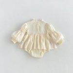 【66-90cm】ロンパース ベビー パフスリーブ レース - 画像 (4)