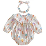 【66-90cm】ロンパース or ワンピース ベビー アイスクリーム プリント - 画像 (26)