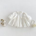 【66-90cm】ロンパース ベビー プリンセス風 パフスリープ - 画像 (2)