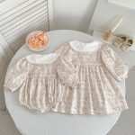 【66-130cm】ロンパースorワンピース 女の字 姉妹服 フラワー - 画像 (8)