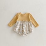 【66-90cm】ロンパース ベビー ウサギ フラワー柄 - 画像 (4)