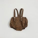 【66-90cm】サロペット ベビー 韓国風 ヒョウ柄