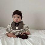【66-90cm】ロンパース ベビー 韓国風 ボーダー柄 - 画像 (7)