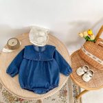 【66-130cm】ロンパースorワンピース 女の子 姉妹服 セーラー襟 デニム - 画像 (4)