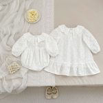 【66-130cm】ロンパースorワンピース 女の子 姉妹服 フリル襟 - 画像 (3)