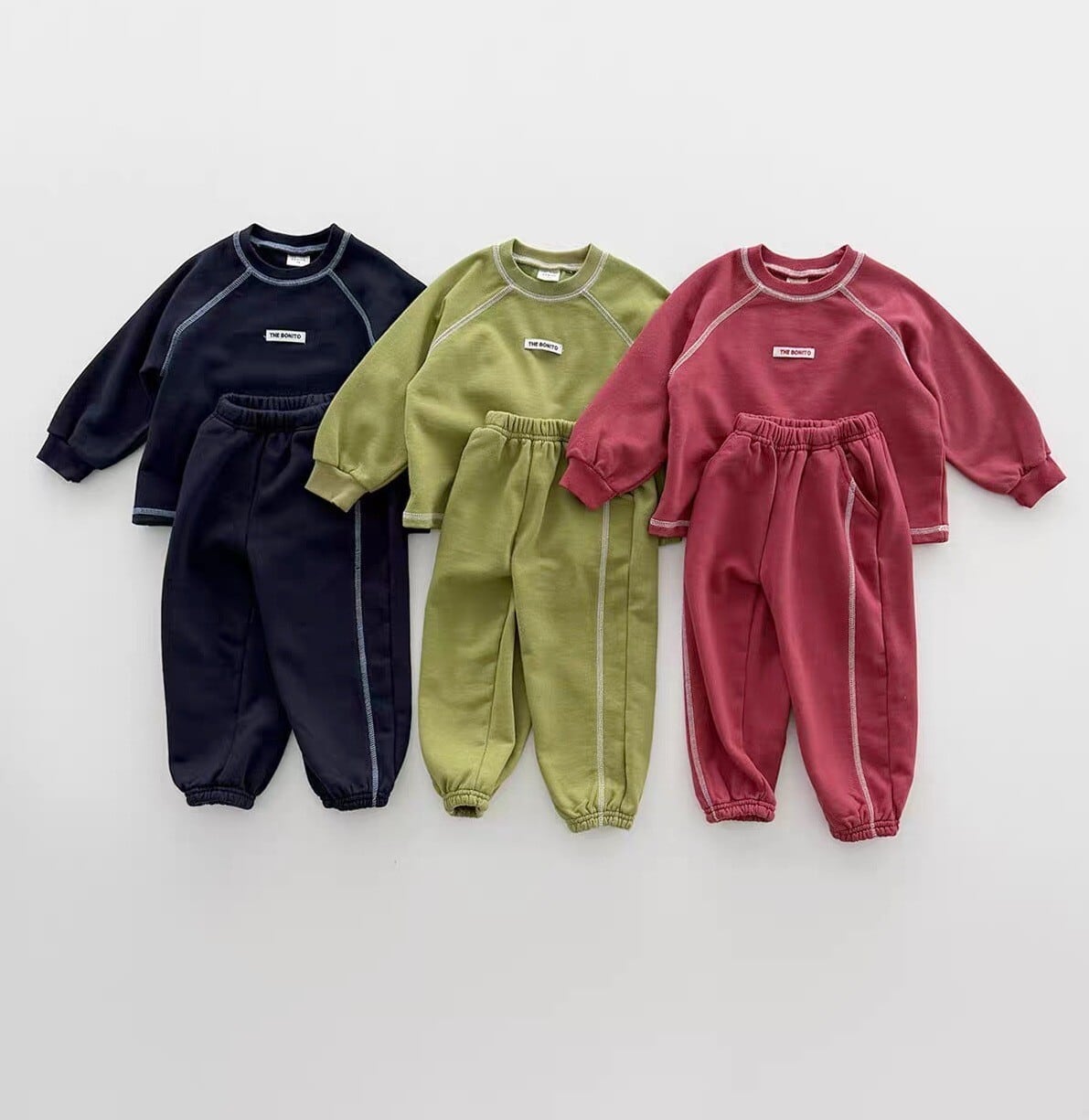 842abc5ee5926e9eed8ac3607b06609d.jpg 【73-120cm】セットアップ キッズ服 カジュアル スポーツ ステッチ - 画像 (1)