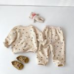 【73-110cm】セットアップ ベビー ワッフル ハート - 画像 (3)