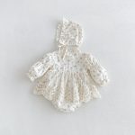 【66-90cm】ロンパース ベビー パフスリーブ 花柄 - 画像 (6)