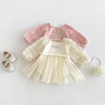 【66-90cm】ロンパース ベビー ローズ ドット チュール - 画像 (2)