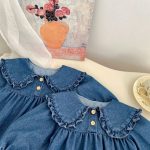 【80-120cm】ワンピース 女の子 デニム フリル - 画像 (5)