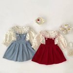【73-120cm】ワンピース2点セット 女の子 可愛い 無地 - 画像 (5)