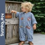 【66-90cm】ロンパース ベビー ストライプ お出かけに - 画像 (4)
