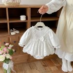 【66-90cm】ロンパース ベビー 蝶結び付き レイヤード - 画像 (7)