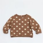 【80-140cm】長袖Tシャツ キッズ ドット柄 クルーネック - 画像 (12)