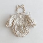 【66-100cm】長袖ロンパース ベビー 花柄 シンプル - 画像 (18)