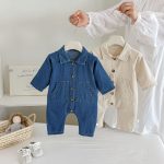 【66-90cm】オールインワン ベビー デニム 無地 - 画像 (9)