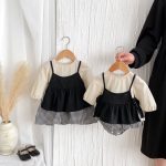 【66-120cm】ロンパースorワンピース ベビー キャミ格子柄 - 画像 (3)