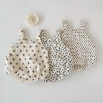 【66-90cm】ロンパース ベビー リブプリント サロペット - 画像 (6)