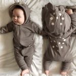 【66-90cm】ロンパース ベビー 鹿の子デザイン ジップアップ 2色選べる - 画像 (4)
