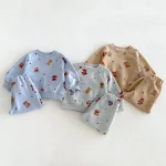 【80-130cm】セットアップ  男の子 熊プリント カートゥーン - 画像 (3)