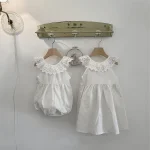 【66-90cm】ロンパース ベビー レース襟 ノースリープ - 画像 (12)