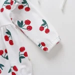 【66-90cm】ロンパース ベビー フリル チェリー プリント - 画像 (19)