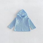 【73-120cm】トップス ベビー ワッフル 無地 フード付き - 画像 (6)