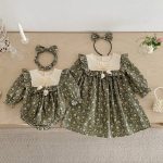 【66-140cm】ロンパースorワンピース 女の子 姉妹服 小花柄 - 画像 (2)