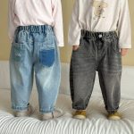 【80-150cm】ロングパンツ キッズ デニム レトロ - 画像 (2)