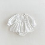【66-90cm】ロンパース ベビー 蝶結び付き レイヤード - 画像 (3)