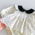 【66-90cm】ロンパース ベビー レース ドット - 画像 (10)