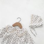 【66-90cm】長袖ロンパース ベビー 小花柄 襟付き - 画像 (6)