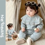 【66-90cm】セットアップ ベビー 暖かい 蝶結び - 画像 (4)
