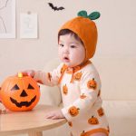 【66-90cm】ロンパース&帽子 可愛い かぼちゃ プリント ハロウィン - 画像 (4)