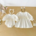 【66-130cm】ロンパースorワンピース 女の子 姉妹服 フランス風 レース - 画像 (12)