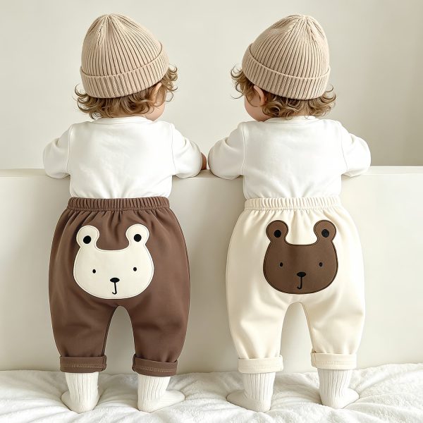 【66-90cm】レギンス ベビー ビッグ クマ かわいい